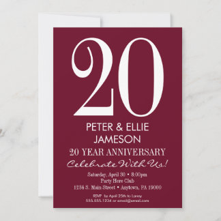 Convites de Aniversário Modernos Burgundy Maroon