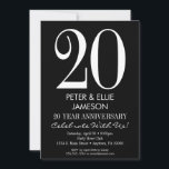 Convites de Aniversário Modernos Preto e Branco<br><div class="desc">Um convite de aniversário preto e branco simples e moderno. Perfeito para aniversários de casamento marcantes como 5º,  10º,  15º,  20º,  25º,  30º,  35º,  40º,  45º,  50º,  55º,  60º ... ou qualquer ano!</div>