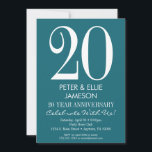 Convites de Aniversário Modernos Turquesa Azul<br><div class="desc">Um convite de aniversário simples e moderno em azul turquesa e branco. Perfeito para aniversários de casamento marcantes como 5º,  10º,  15º,  20º,  25º,  30º,  35º,  40º,  45º,  50º,  55º,  60º ... ou qualquer ano!</div>