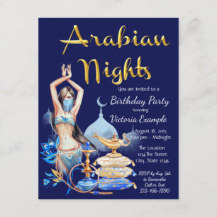 Convites de Aniversário Noites Árabes Qualquer Núm