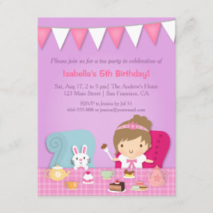 Convites de Aniversário para a Festa de Chá da P