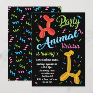 Convites de Aniversário para Animais do Balão do P