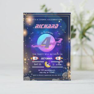 Convites de aniversário para astronautas no espaço