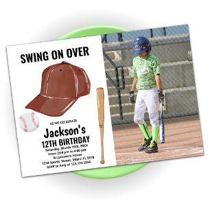 Convites de Aniversário para Baseball Castanho