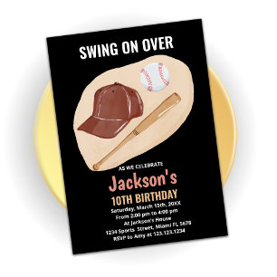 Convites de aniversário para Baseball Castanho-Cla
