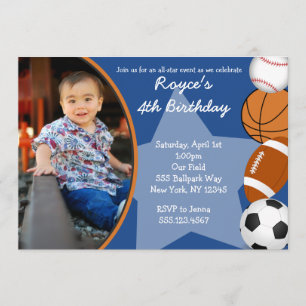 Convites de Aniversário para Basquetebol Esportiv