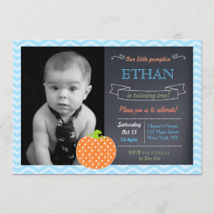 Convites de Aniversário para Chalkboard de Pumpkin