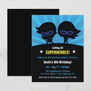 Convites de Aniversário para Crianças de Super-Her