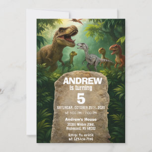Convites de aniversário para Dinossauro Pessoal