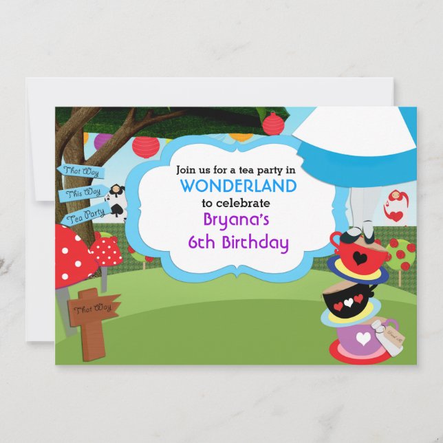 Convites de Aniversário para Festa de Chá do País  (Frente)