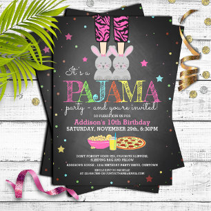 Convites de Aniversário para Festa de Pijamas de M