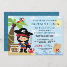 Convites de Aniversário para Festa de Pirata Menin