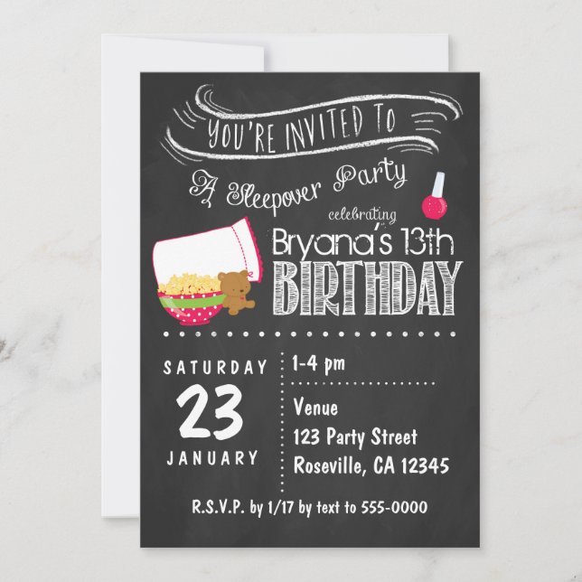 Convites de Aniversário para Festa de Sonho com Qu (Frente)