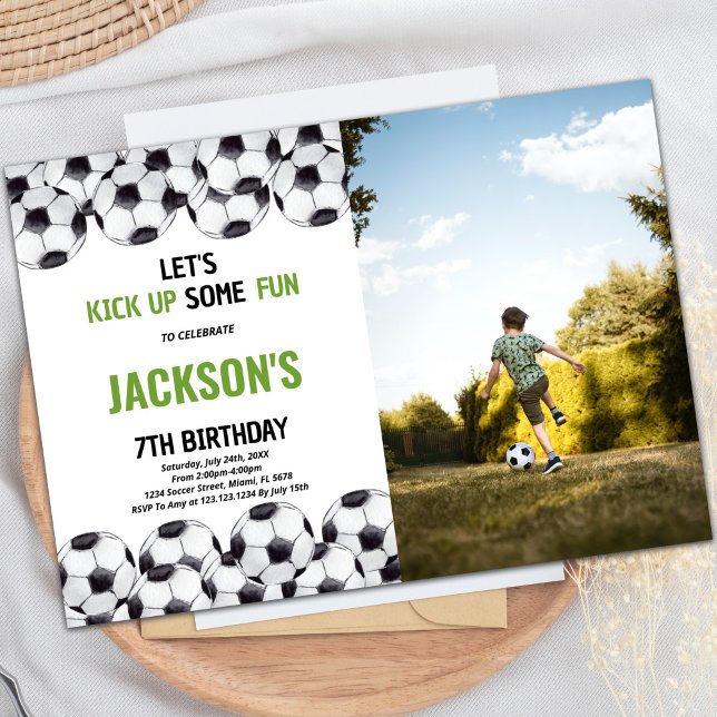 Convites de aniversário para futebol com fotos (Soccer Birthday Invitations with photo)