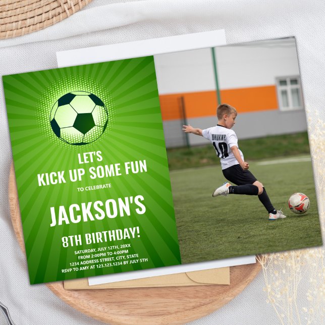 Convites de aniversário para futebol com fotos (Soccer Birthday Invitations with photo)