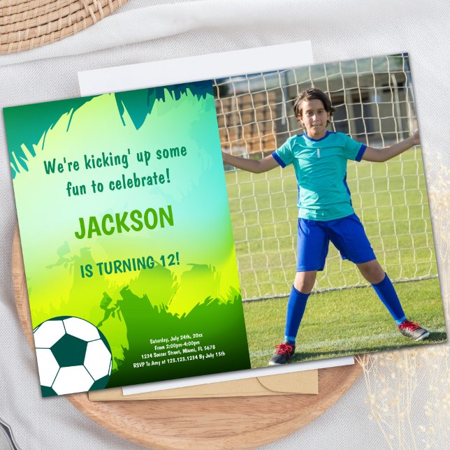 Convites de aniversário para futebol com fotos (Soccer Birthday Invitations with photo)