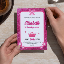 Convites de Aniversário para Garota Rosa e Branca