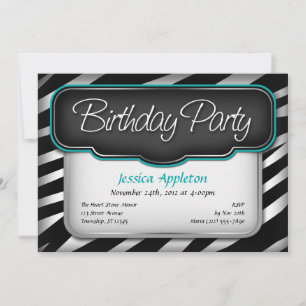 Convites de Aniversário para Impressão de Zebra Ún