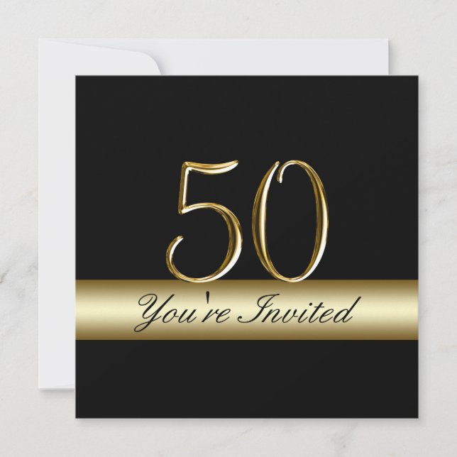 Convites de aniversário para Impressão Dourado de  (Frente)