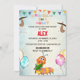 Convites de Aniversário para Lagartas Muito Famint