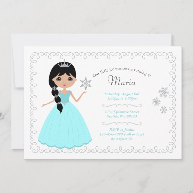 Convites de aniversário para meninas (Frente)