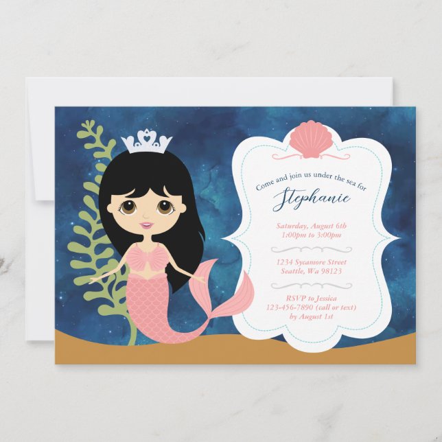 Convites de aniversário para meninas (Frente)