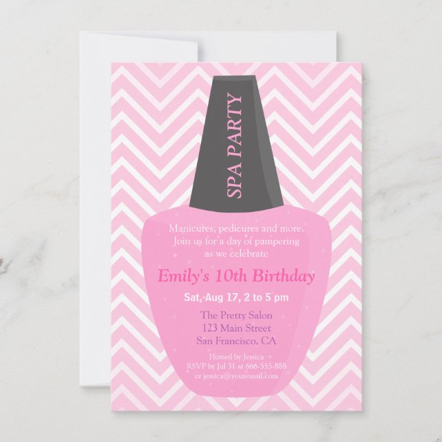Convites de Aniversário para Meninas com Salão de  (Frente)