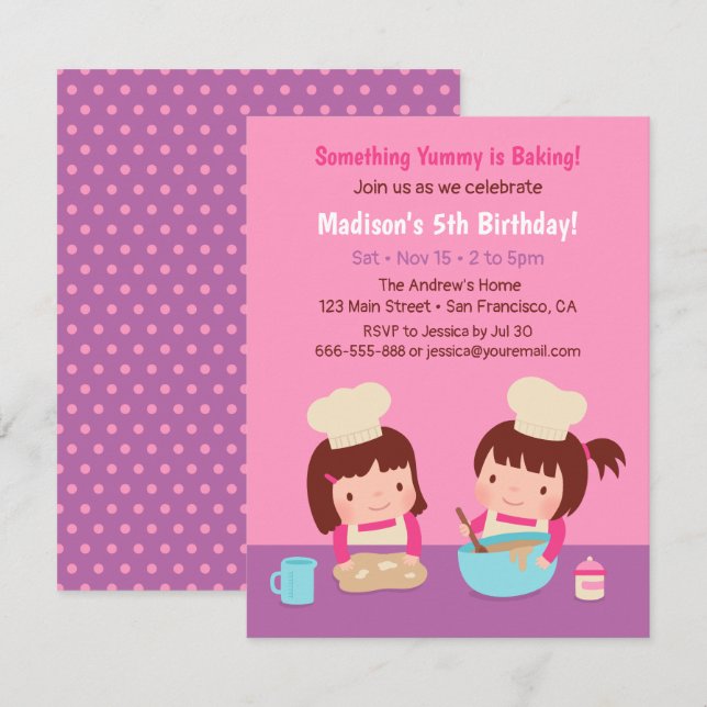 Convites de Aniversário para Meninas que Gostam de (Frente/Verso)
