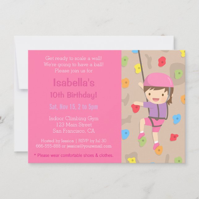 Convites de Aniversário para Meninas que Praticam  (Frente)