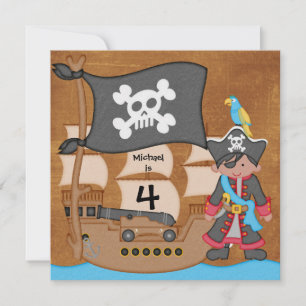 Convites de Aniversário para Navio Pirata