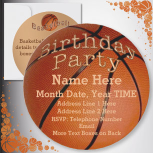 Convites de Aniversário para o Basquete Personali