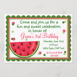 Convites de Aniversário para o Verão de Melancia