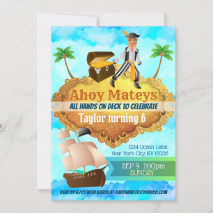 Convites de Aniversário para Piratas Personalizá