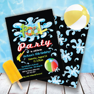 Convites de aniversário para Piscina de esplendor