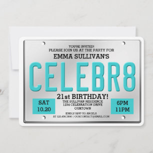 Convites de Aniversário para Placa de Licença