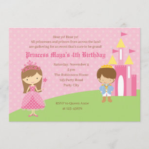 Convites de aniversário para Princesa Rosa e Prí