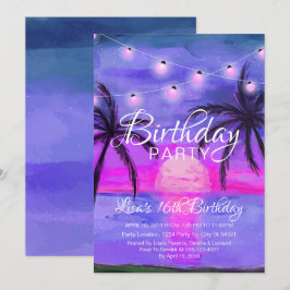 Convites de Aniversário para Púrpura Praia