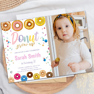 Convites de Aniversário para Rosquinhas com fotogr