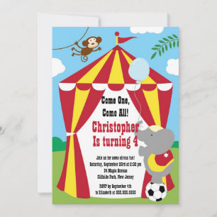 Convites de aniversário para tendas em circo