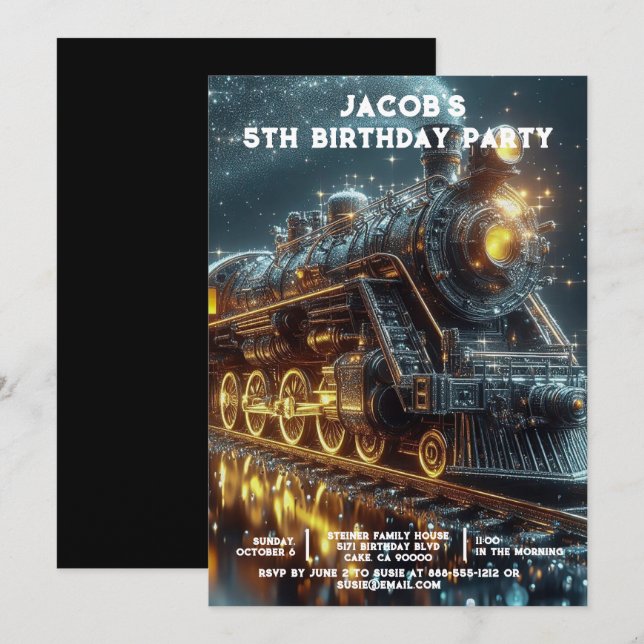 Convites de Aniversário Personalizados com Idade p (Frente/Verso)