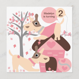 Convites de Aniversário Personalizados de Cão-de