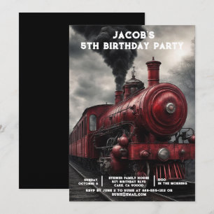 Convites de Aniversário Personalizados de Trem por