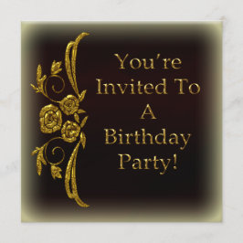 Convites de aniversário personalizados Dourados
