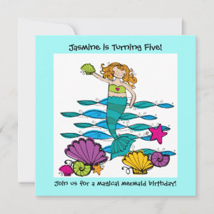 Convites de Aniversário Personalizados para Sereia