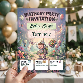 Convites de Aniversário Personalizáveis Aventura n