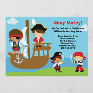 Convites de aniversário piratas