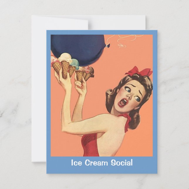 Convites de aniversário Revintage Retro Surprise (Frente)