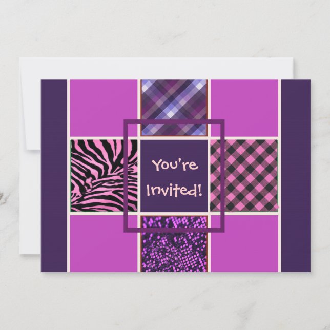 Convites de Aniversário Roxo (Frente)