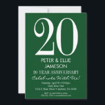 Convites de Aniversário Simples Modernos Verde Esc<br><div class="desc">Um convite de aniversário simples e moderno verde escuro e branco. Perfeito para aniversários de casamento marcantes como 5º,  10º,  15º,  20º,  25º,  30º,  35º,  40º,  45º,  50º,  55º,  60º ... ou qualquer ano!</div>