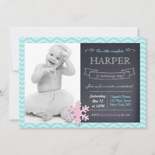 Convites de Aniversário Snowflake Winter ONEderlan